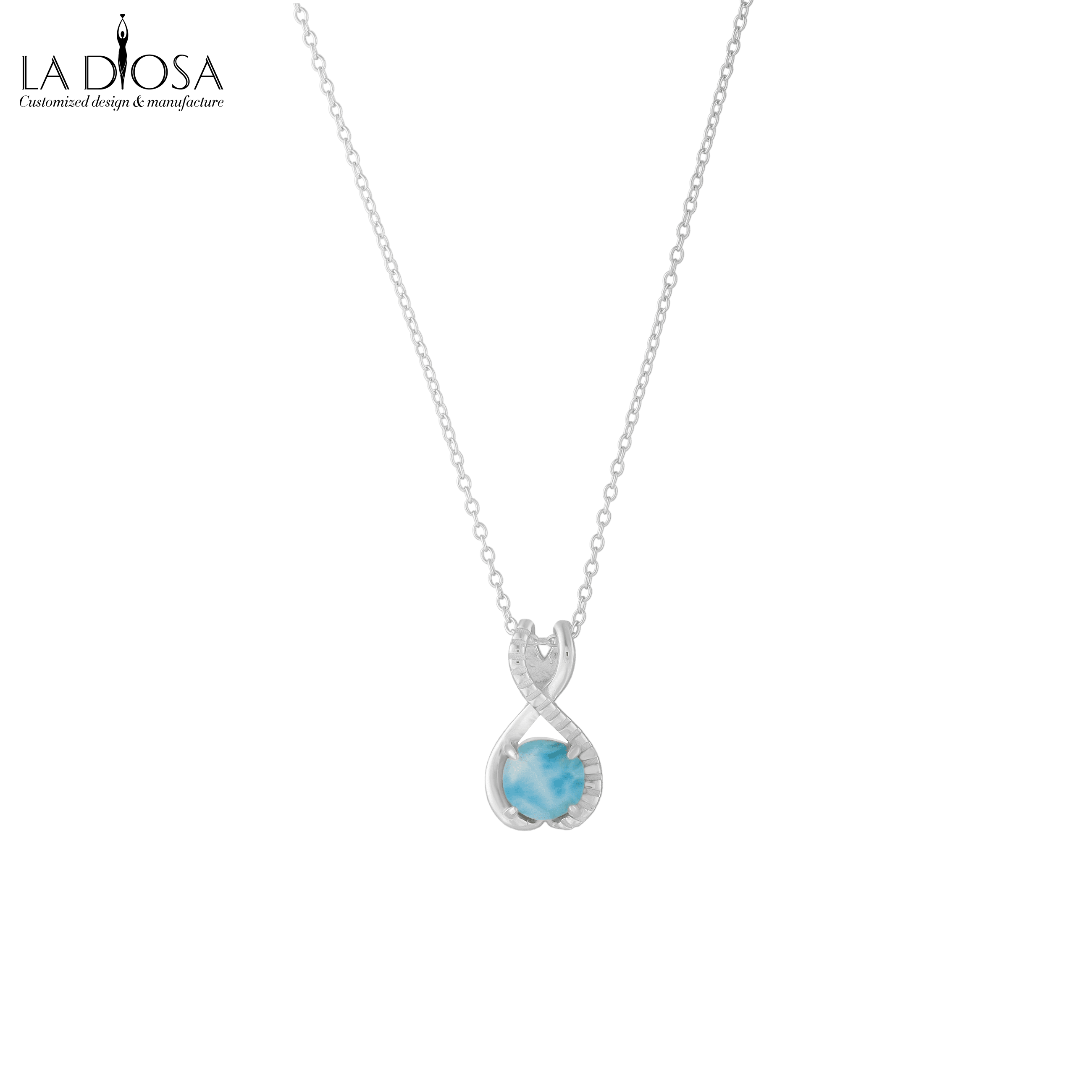 Natural Larimar Twist Weaving Necklace - ladiosa