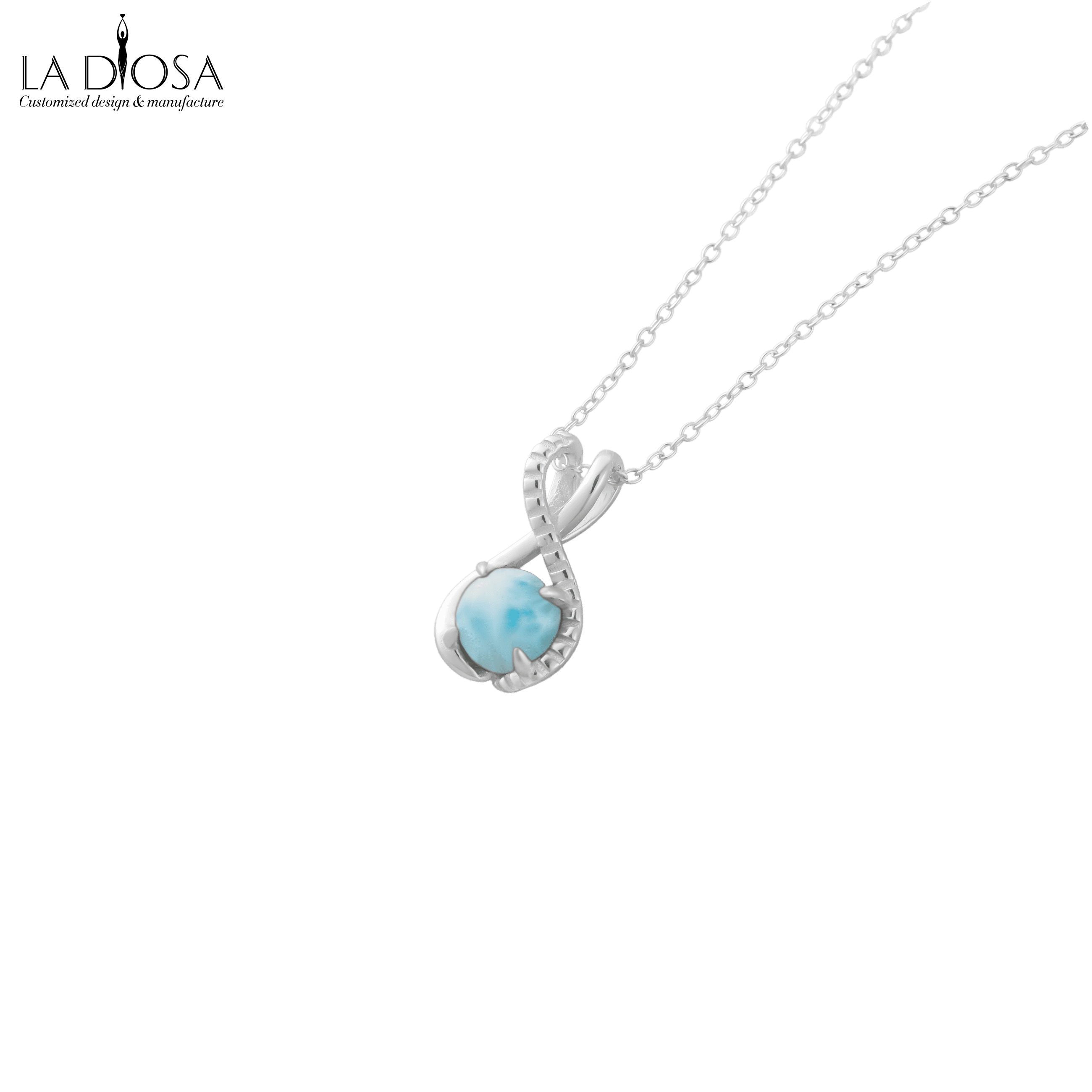 Natural Larimar Twist Weaving Necklace - ladiosa